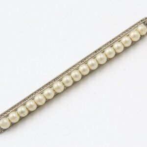 ANTIQUE ART NOUVEAU 10k GOLD PEARL BAR PIN